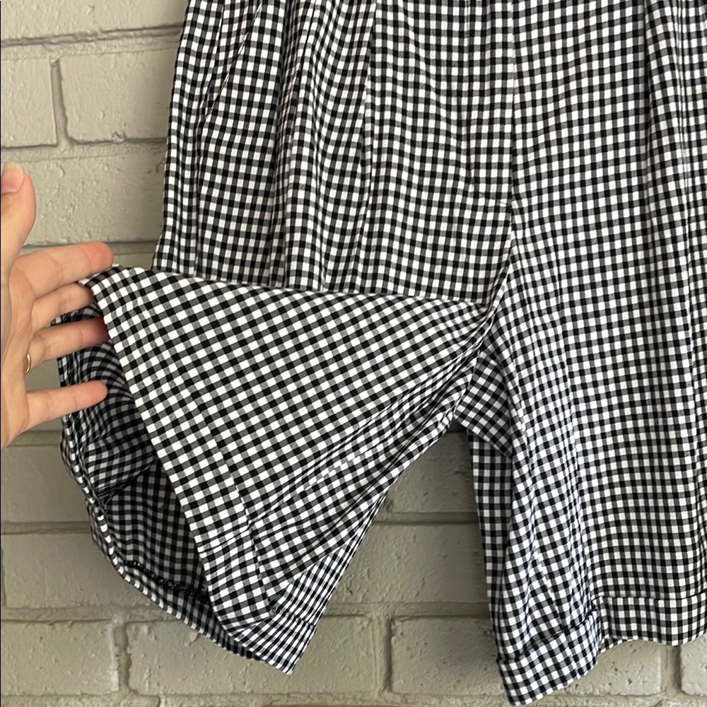 Vintage Black and White Checkered Plaid High Waist Pleated Shorts - Picture 4 of 11